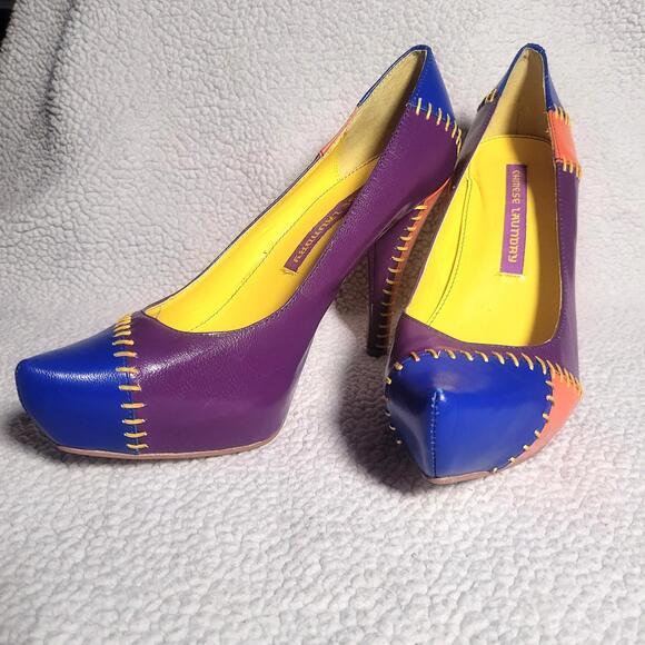 Chinese Laundry Shoes - Chinese Laundry Mardi Gras Patchwork Leather High Heel Pumps - Size 6.5